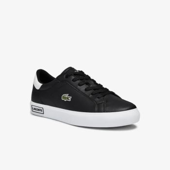 Lacoste Powercourt Synthetic Sneakers Dětské - Tenisky Černé / Bílé | CZ-EHiPGf